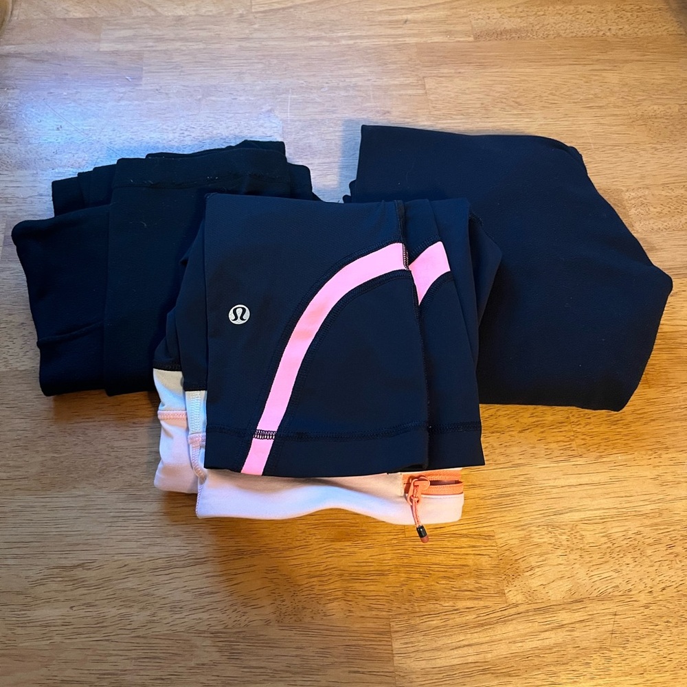 3 Pair Of Very Flawed Lululemon Size 6